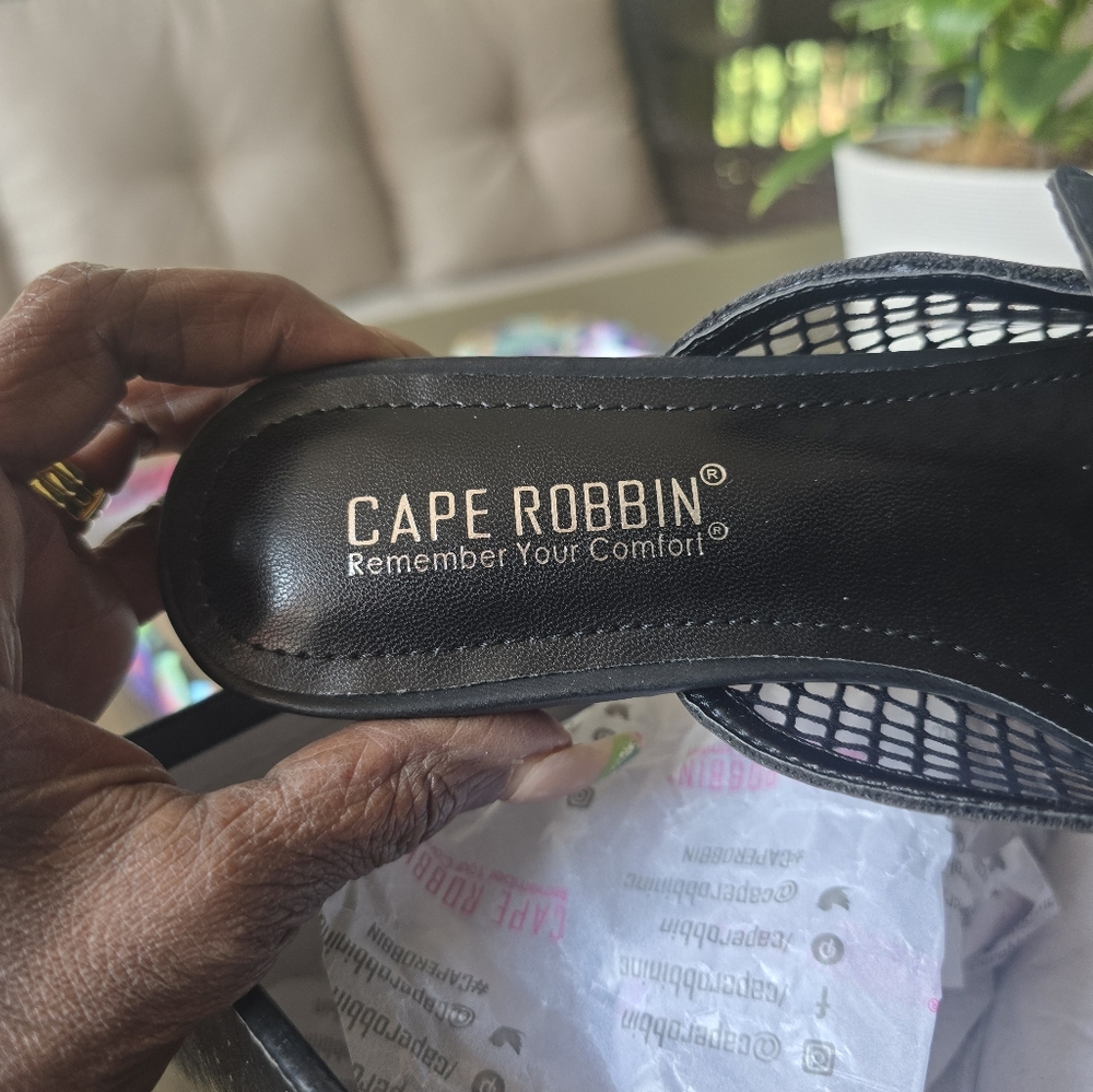 Cape Robbin Black and Gold Rhinestone Mules - Picture 3 of 6